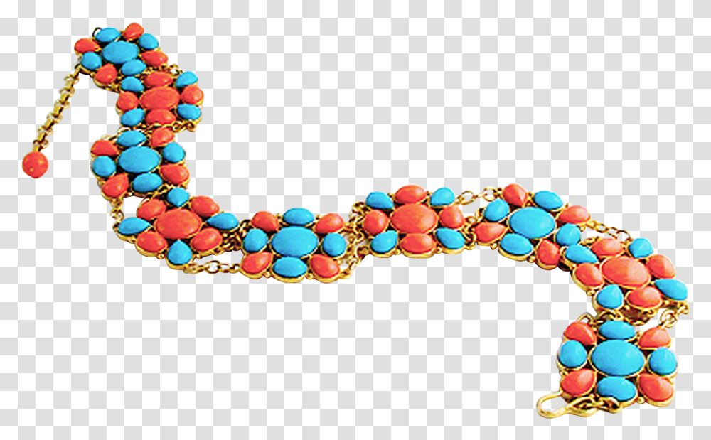 Huge Trifari Simulated Turquoise Amp Coral Cabochon Gold Bead, Accessories, Accessory, Jewelry, Necklace Transparent Png