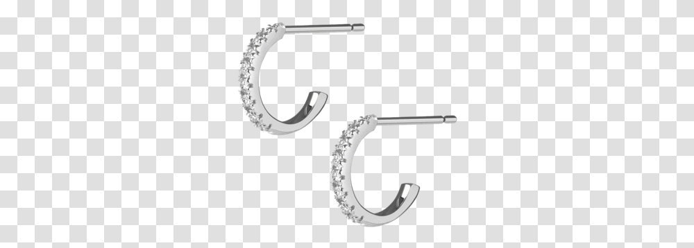 Huggie Earrings With White Diamonds Earrings, Hook, Horseshoe, Alphabet Transparent Png