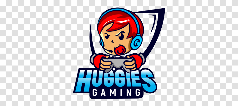 Huggies Gaming Logo Design Clip Art, Poster, Advertisement, Performer, Hand Transparent Png