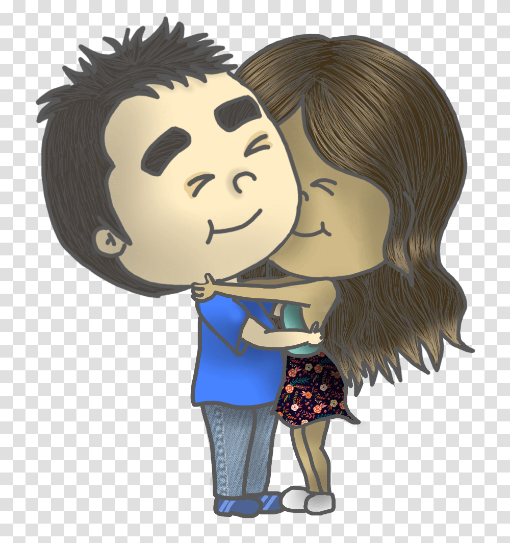 Hugging Clipart Happy Hug Couple Pic Cartoon, Doll, Toy, Figurine, Person Transparent Png