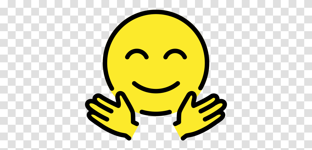 Hugging Face Emoji Emoji Gentil, Hand, Stencil Transparent Png