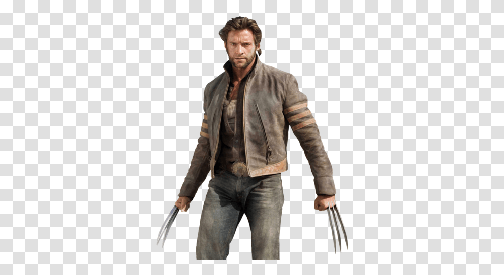 Hugh Jackman Wolverine Jacket, Apparel, Coat, Leather Jacket Transparent Png