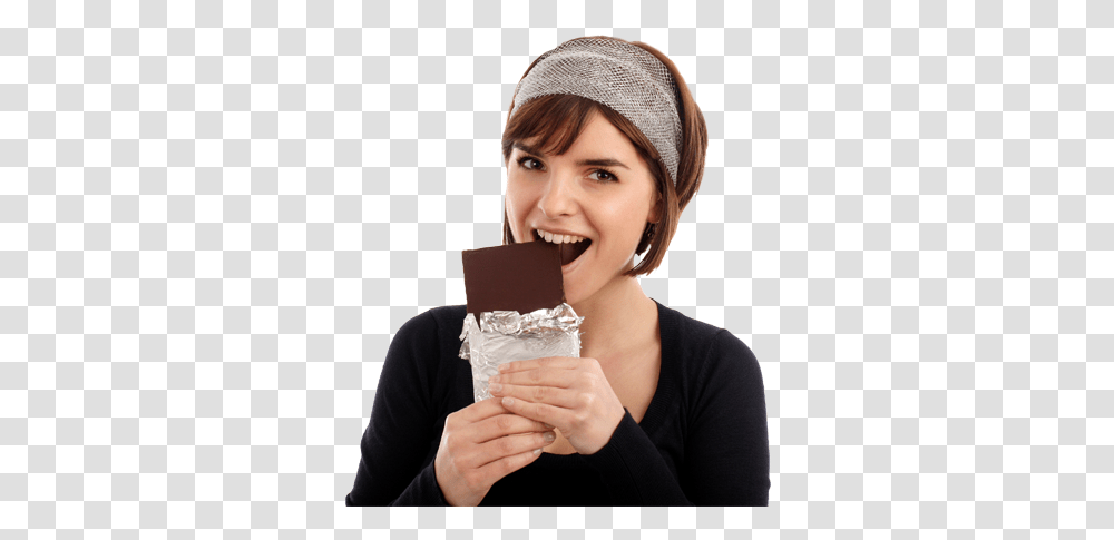 Huguenot People Eating Dark Chocolate, Person, Food, Sweets, Cream Transparent Png