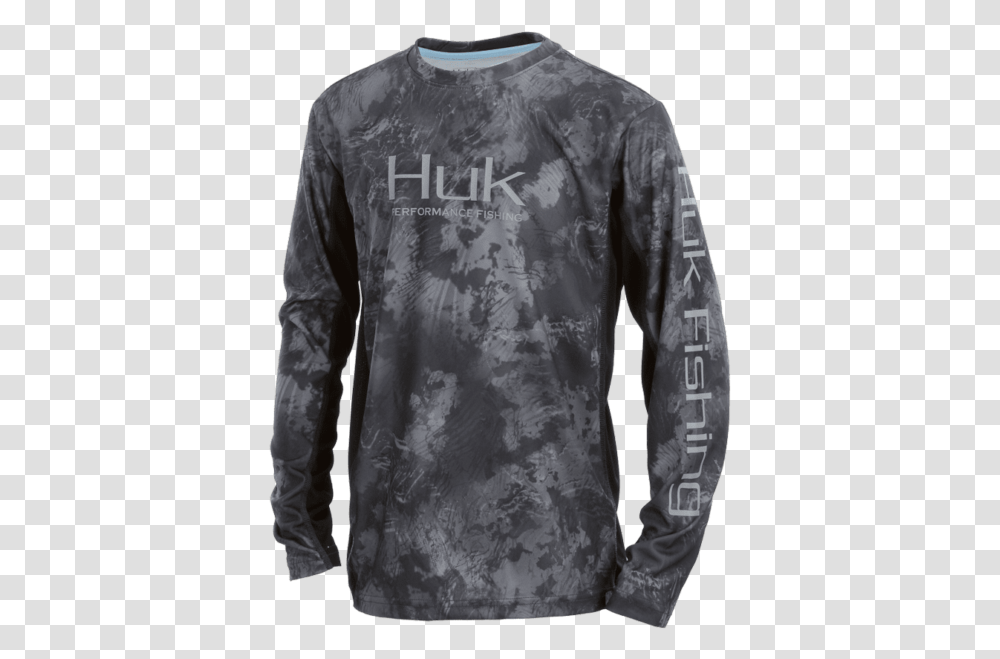 Huk Fishing Shirt Black, Sleeve, Long Sleeve, Sweatshirt Transparent Png