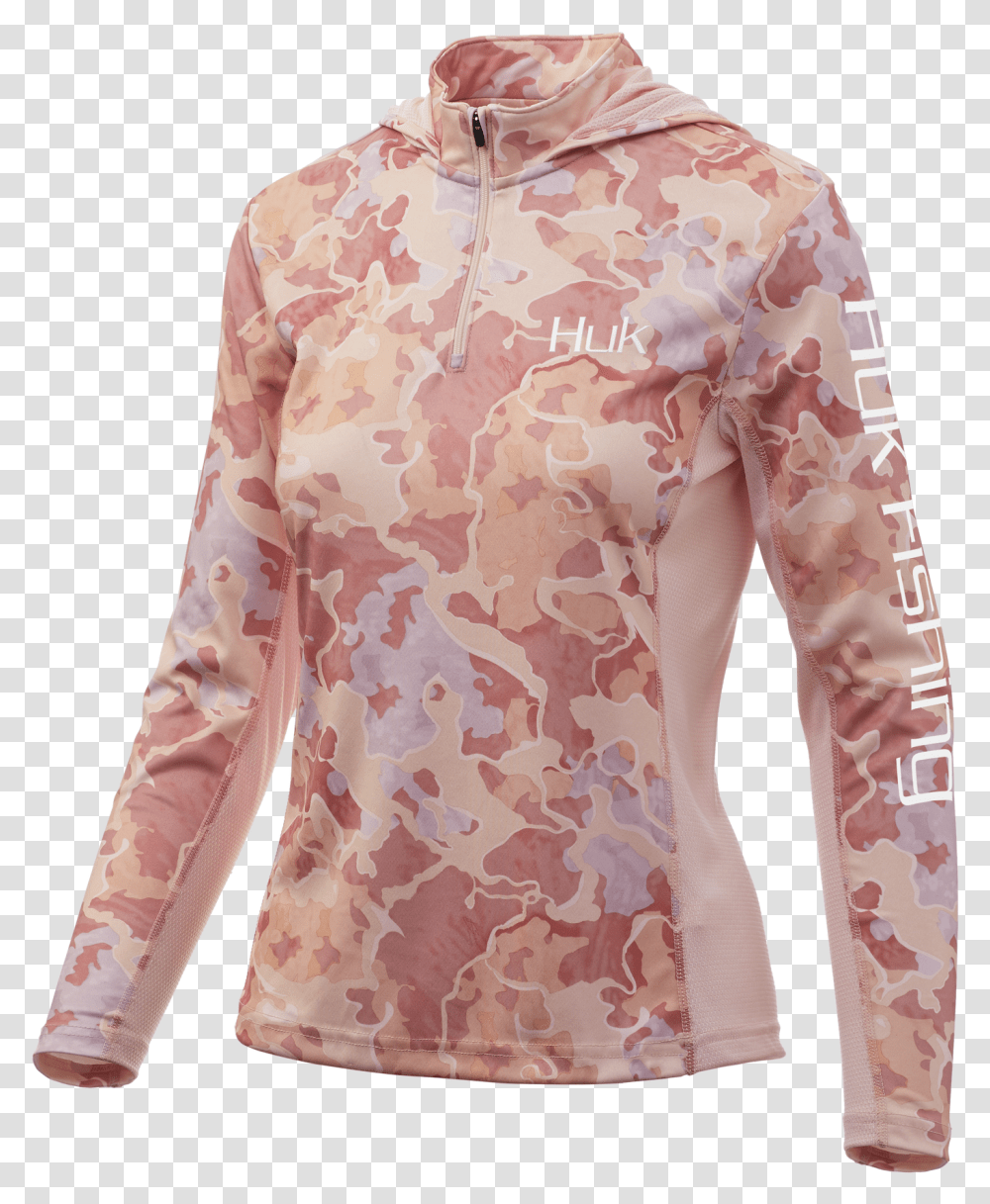 Huk Icon X Camo Hoodie Long Sleeve, Clothing, Apparel, Blouse, Pattern Transparent Png