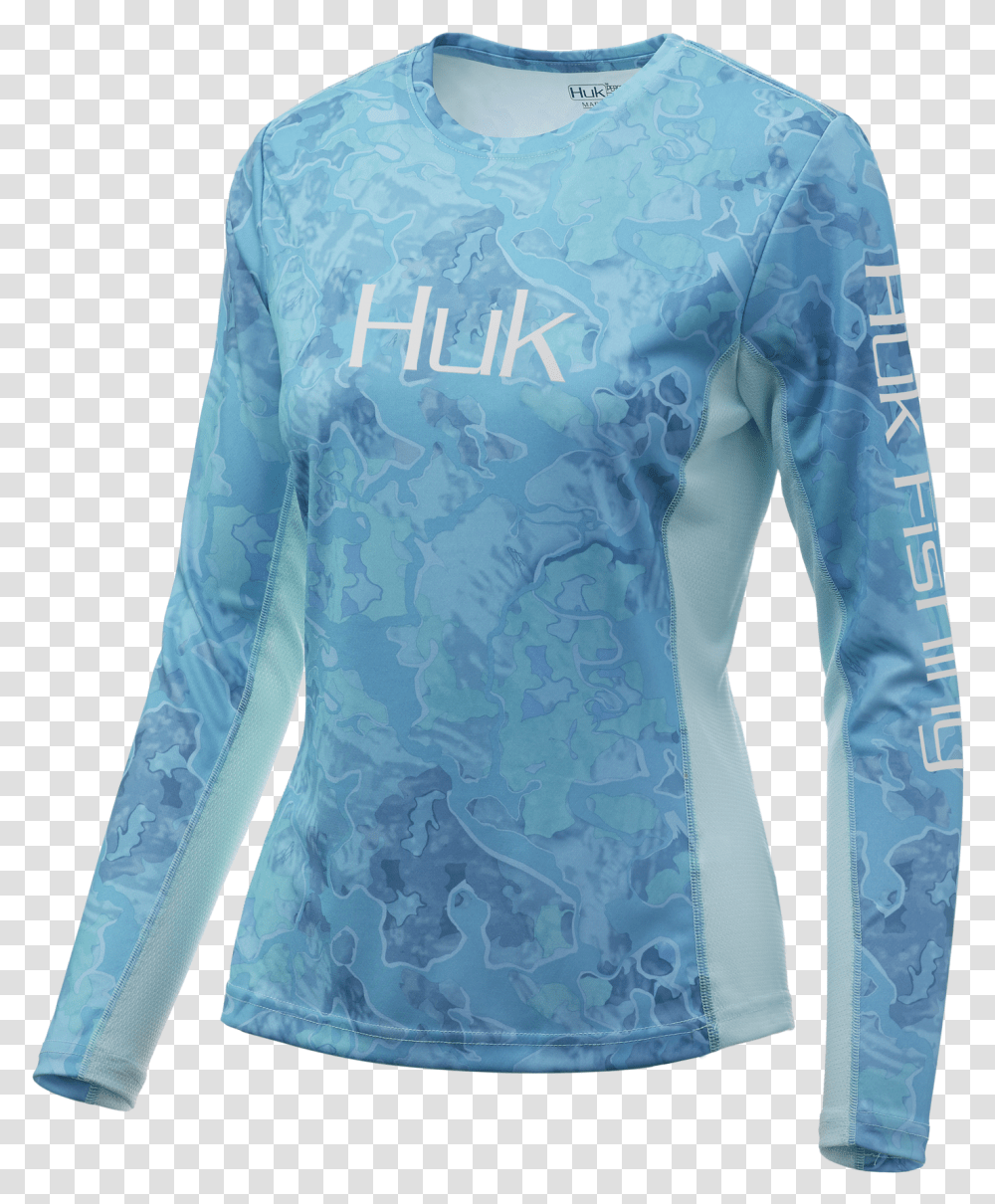 Huk Womens Current Camo Icon X Long Sleeve, Clothing, Shirt, Blouse, Sweatshirt Transparent Png