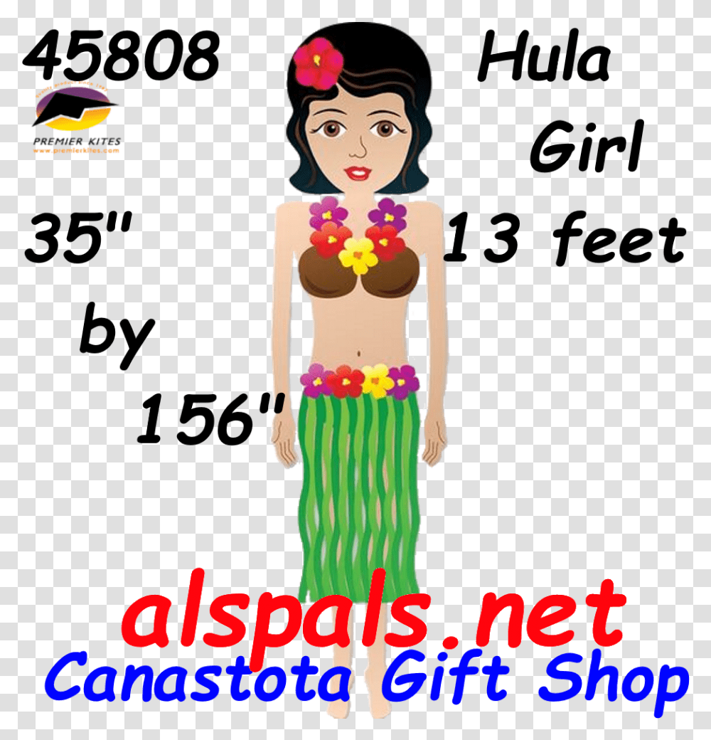 Hula Girl Premier Kites, Flower, Plant, Toy Transparent Png