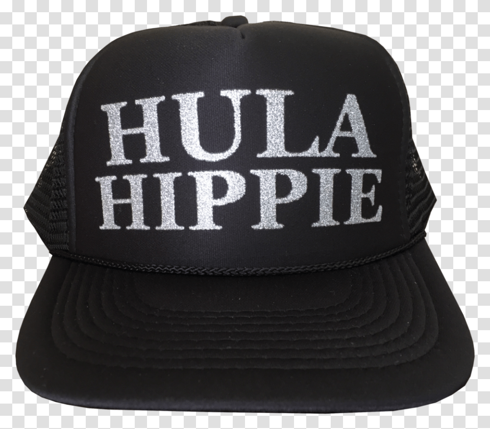 Hula Hippie Black Hat With Silver Glitter Baseball Cap, Apparel Transparent Png