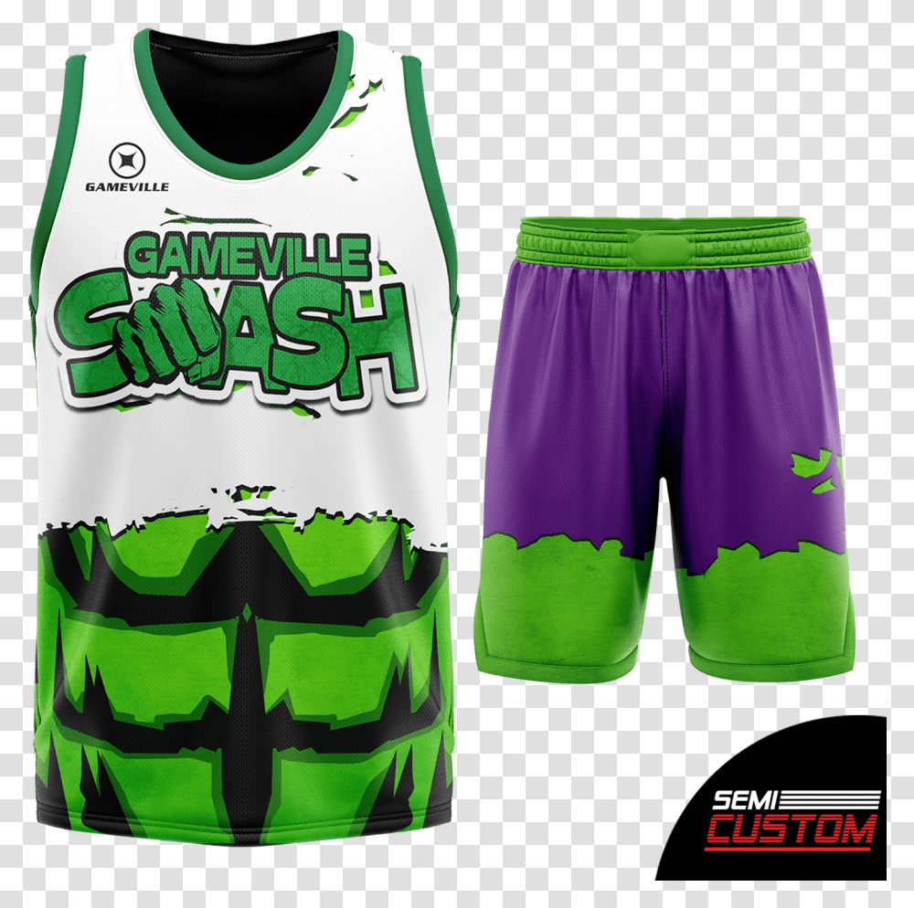 Hulk Basketball Jersey Design, Apparel, Shorts, Bib Transparent Png