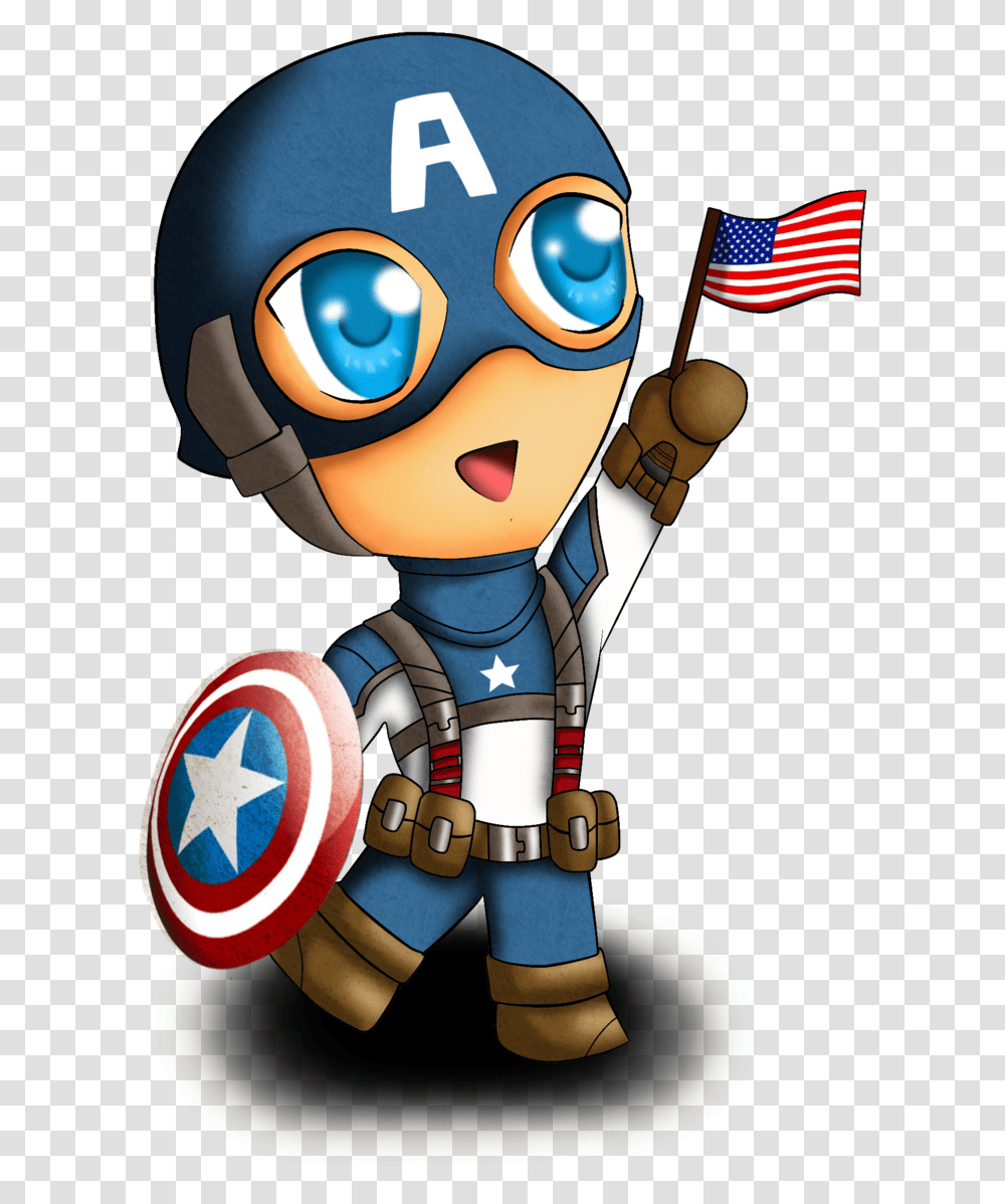 Hulk Clipart Captain America Chibi Captain America Cartoon, Toy, Flag, Armor Transparent Png