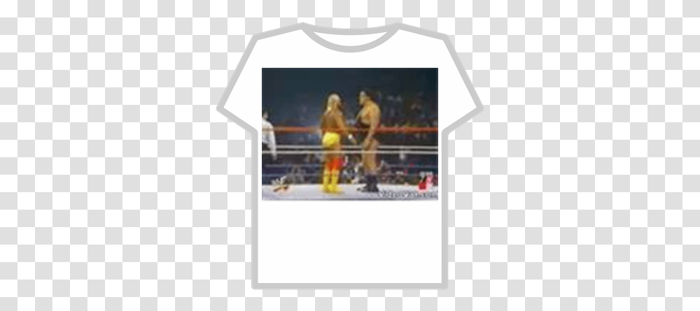 Hulk Hogan Vs Andre The Giant T Shirt Roblox Hogan Vs Andre The Giant, Person, Clothing, Text, Vegetation Transparent Png