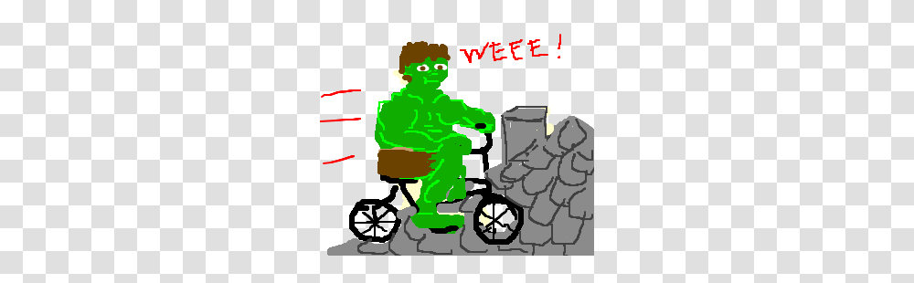 Hulk Ride A Bicycle On A Grey Slate Roof Drawing, Poster, Advertisement Transparent Png