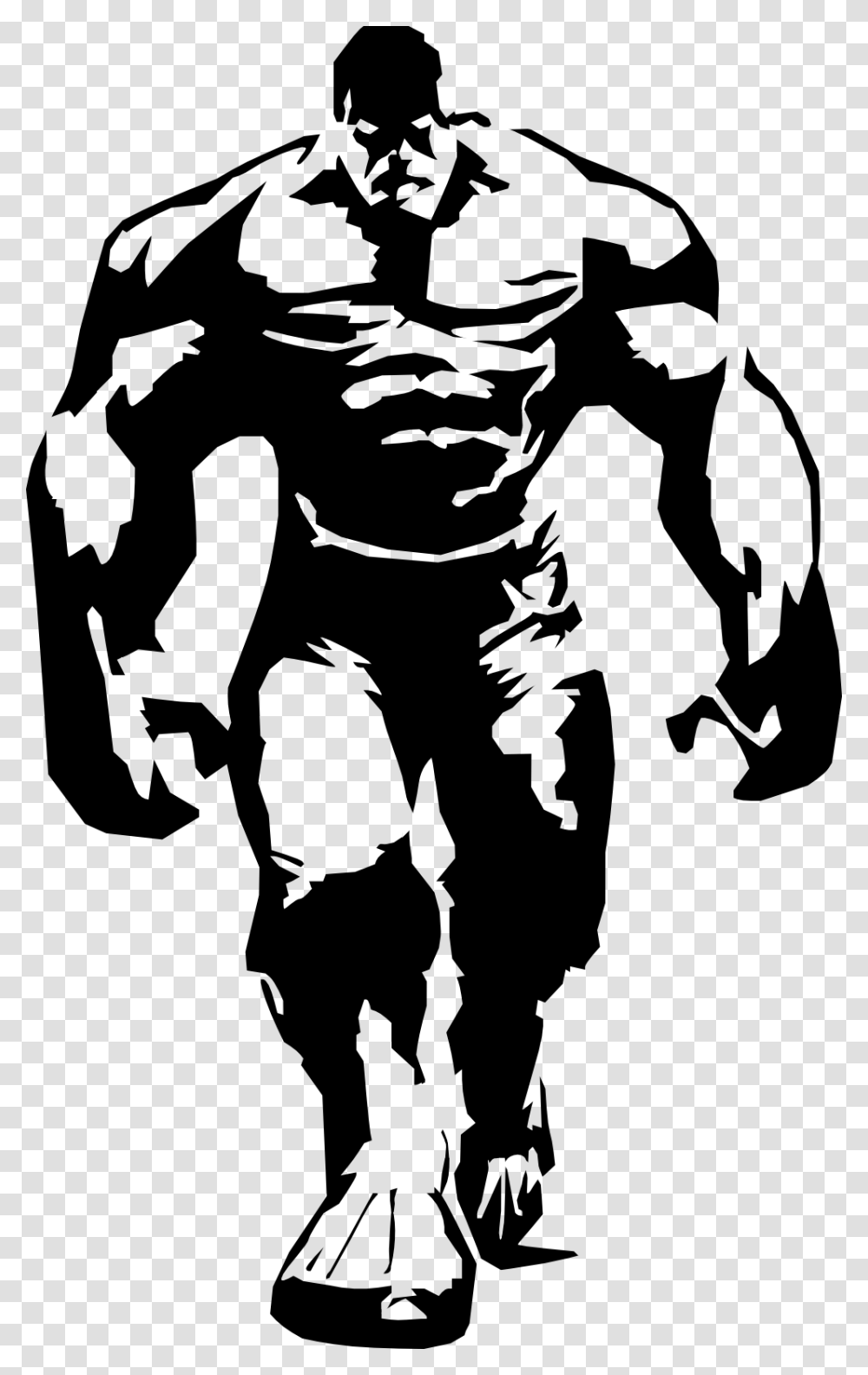 Hulk Silhouette Stencil Airbrush Painting Hulk Black And White, Person, Human Transparent Png