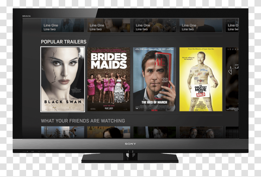Hulu Tv Mock Up 2 Clear Black Swan Poster, Monitor, Screen, Electronics, Display Transparent Png