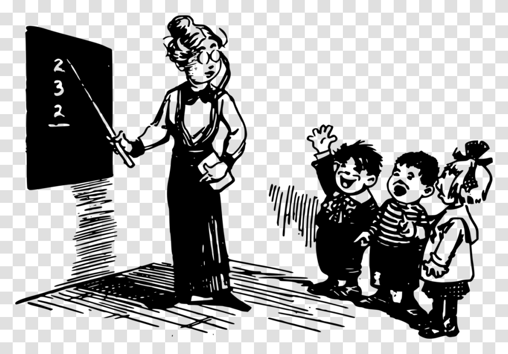 Human Behaviorartmonochrome Photography Teacher With Kids Clipart Black And White, Gray, World Of Warcraft Transparent Png