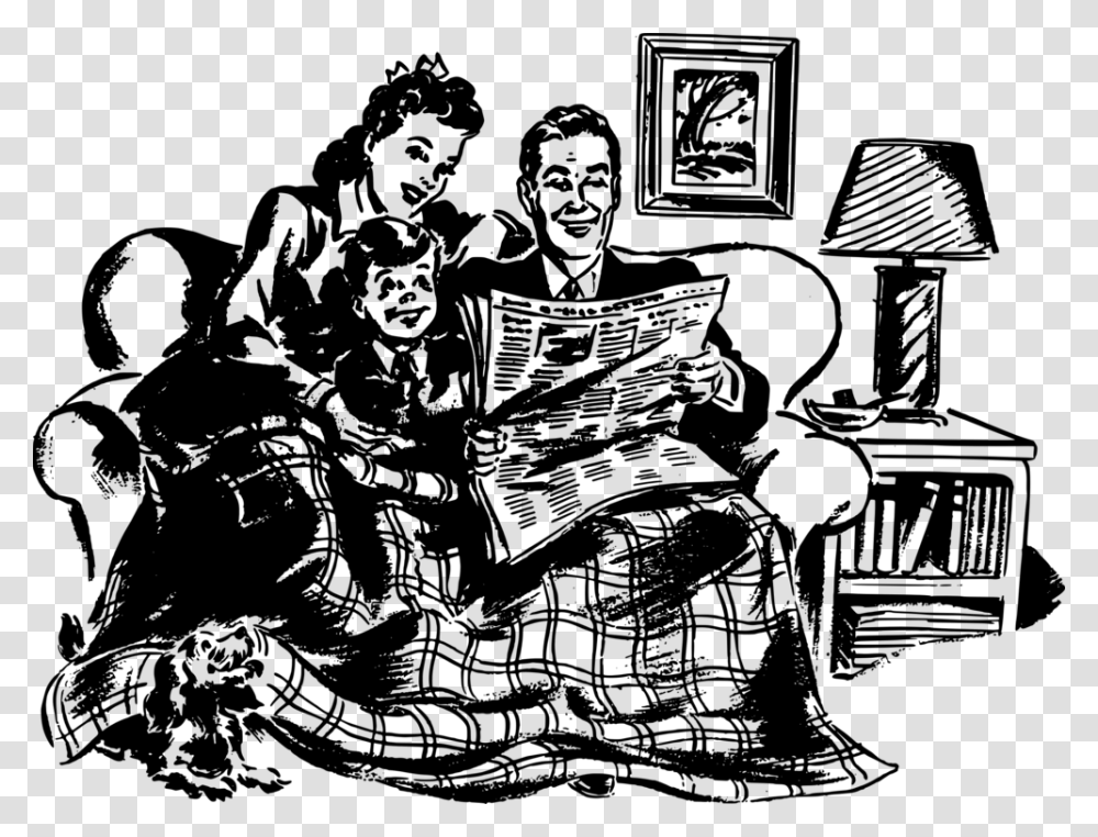 Human Behaviorrecreationart Family Living Room Clipart Black And White, Gray, World Of Warcraft Transparent Png