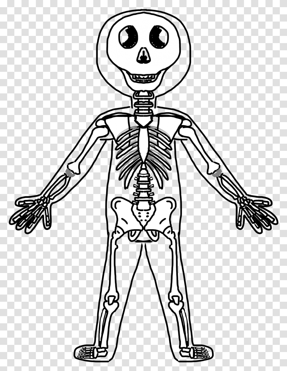 Human Body Black And White Clipart, Skeleton, Person, Stencil Transparent Png