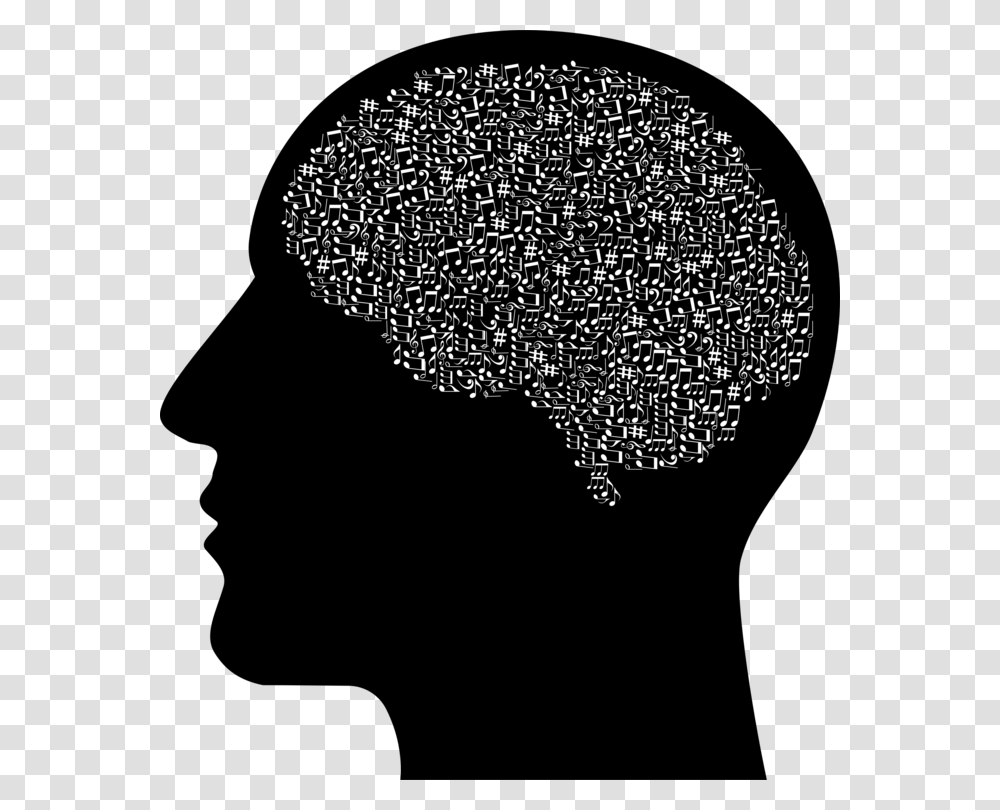 Human Brain Brain Damage Human Head Mind Man Brain Silhouette, Word, Lamp, Chain Mail Transparent Png