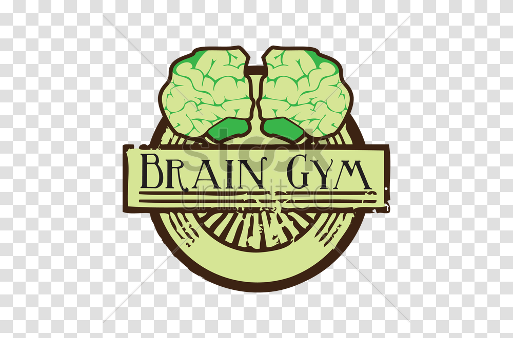 Human Brain With Brain Gym Label Clipart Appliance Repair, Logo, Food, Emblem Transparent Png