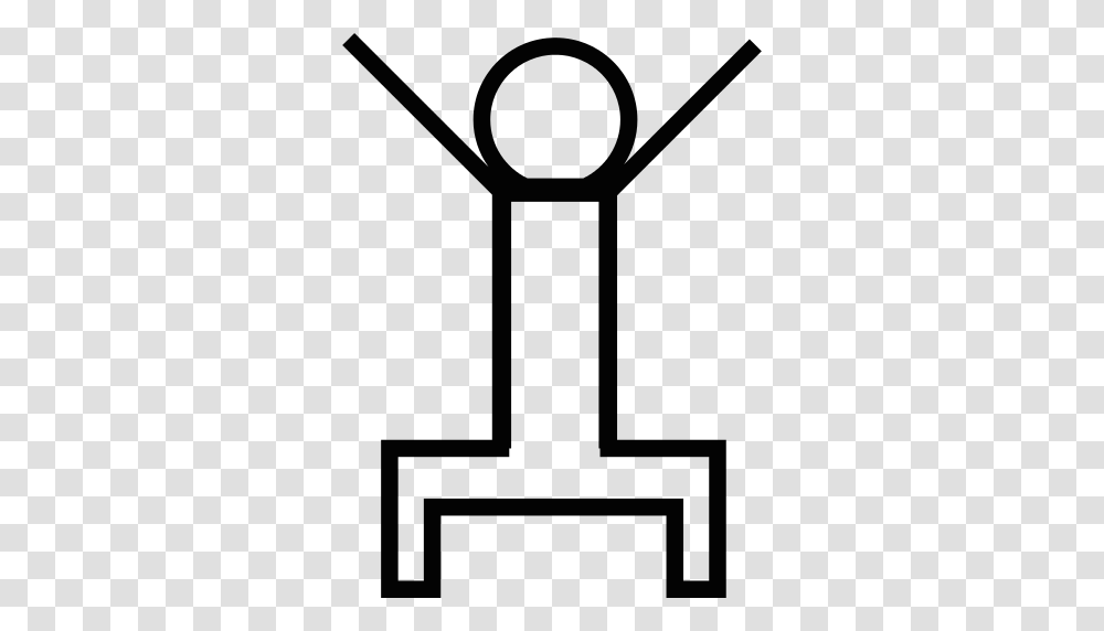 Human Figure In A Squatting Position Icon, Cross, Light Transparent Png