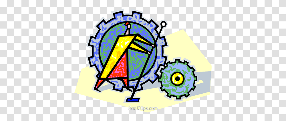 Human Form With Mechanical Gears Royalty Free Vector Clip Art, Emblem, Logo, Trademark Transparent Png