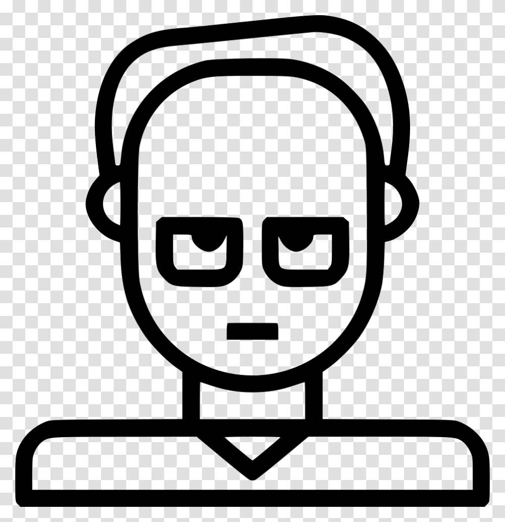 Human Glasses Grumpy Bald Icon, Stencil, Lawn Mower, Tool Transparent Png