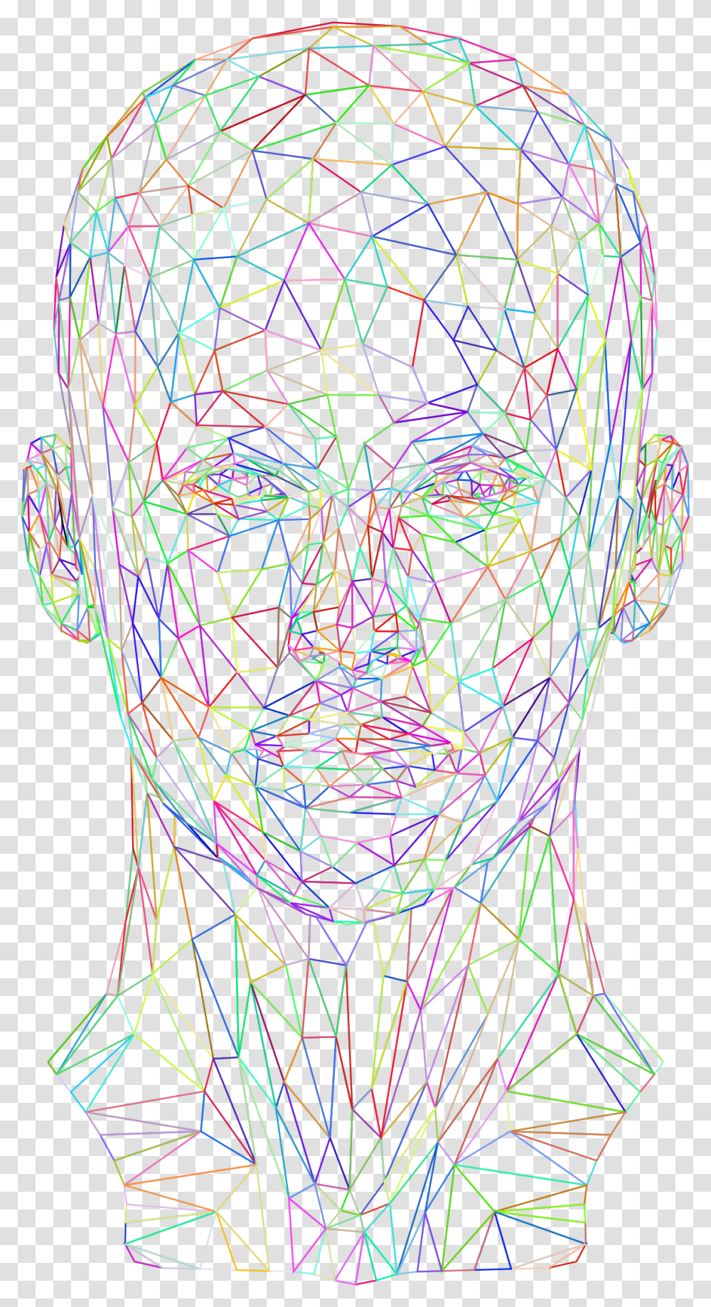 Human Head Clipart Low Poly Wireframe, Pattern, Ornament, Modern Art Transparent Png