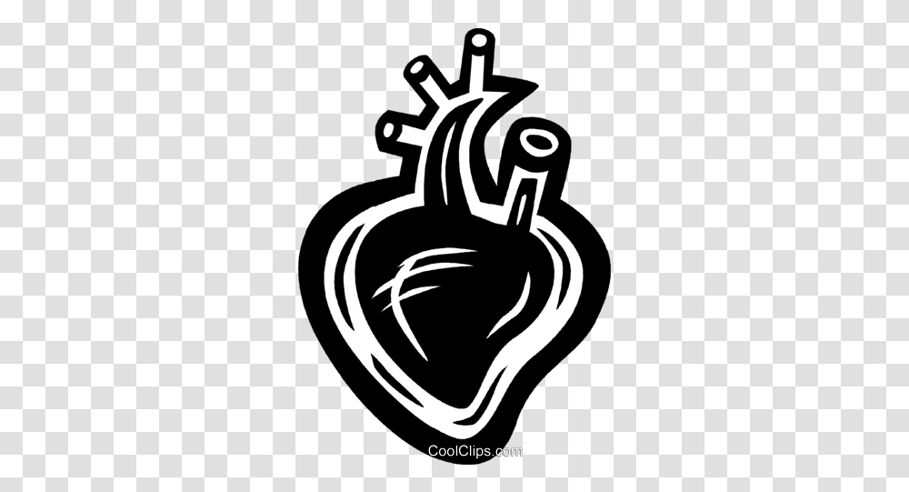 Human Heart Royalty Free Vector Clip Art Illustration Illustration, Stencil, Silhouette Transparent Png
