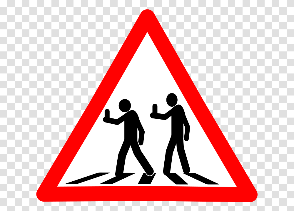 Human Round About Traffic Sign, Person, Road Sign, Triangle Transparent Png