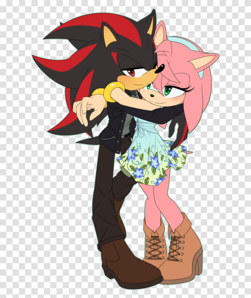 Human Shadow The Hedgehog And Amy Love Shadow X Amy Full Shadow Y Amy Rose, Clothing, Person, Book, Footwear Transparent Png