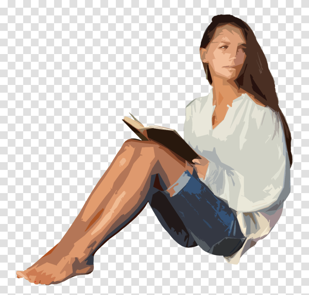 Human Sitting, Person, Female, Blonde Transparent Png