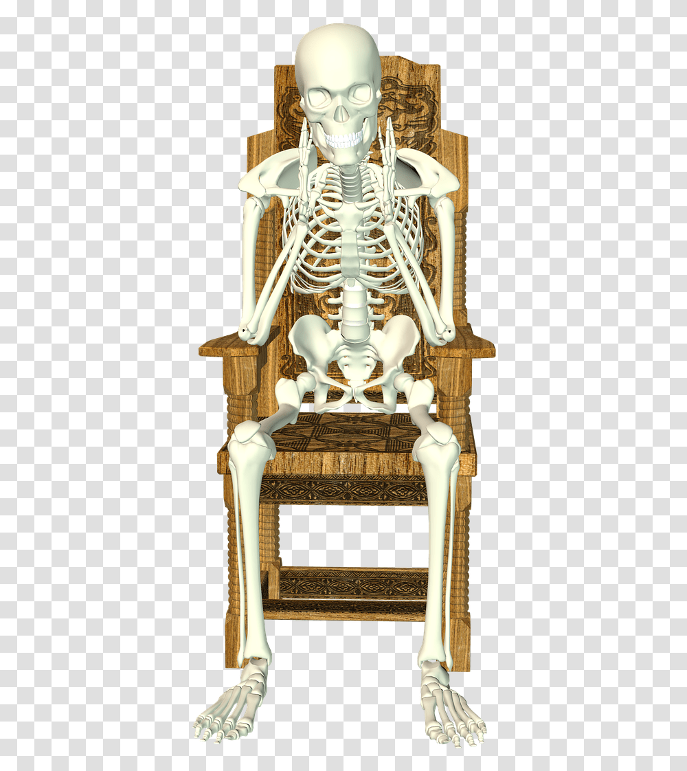Human Skeleton Skeleton Sitting In Chair, Furniture, Toy Transparent Png