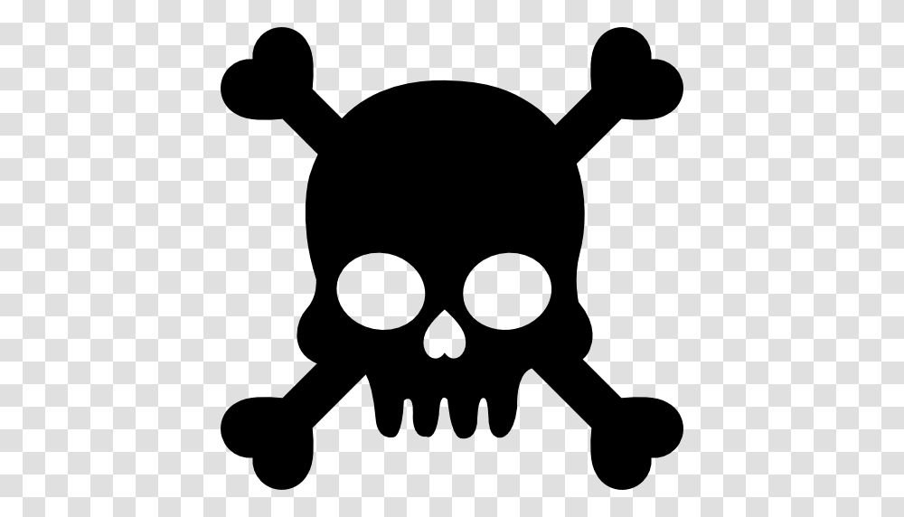Human Skull With Crossed Bones Silhouette, Stencil, Person Transparent Png
