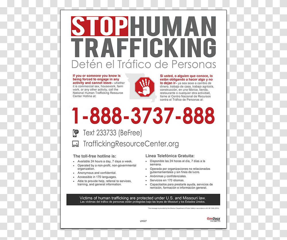 Human Trafficking Hotline Poster, Flyer, Paper, Advertisement, Brochure Transparent Png