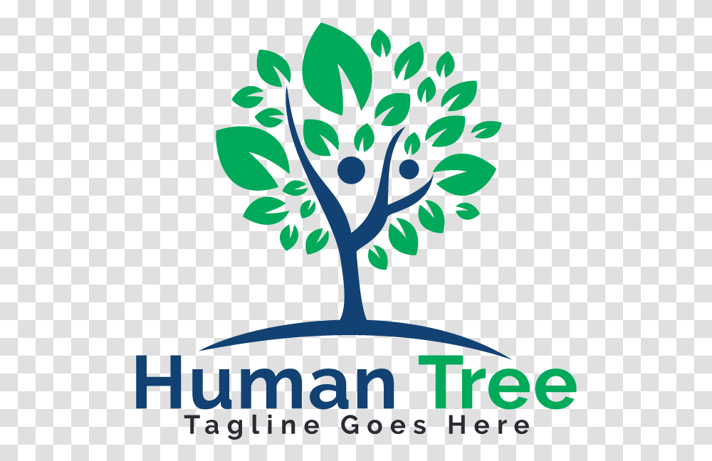 Human Tree Logo Design Illustration, Poster, Advertisement, Trademark Transparent Png