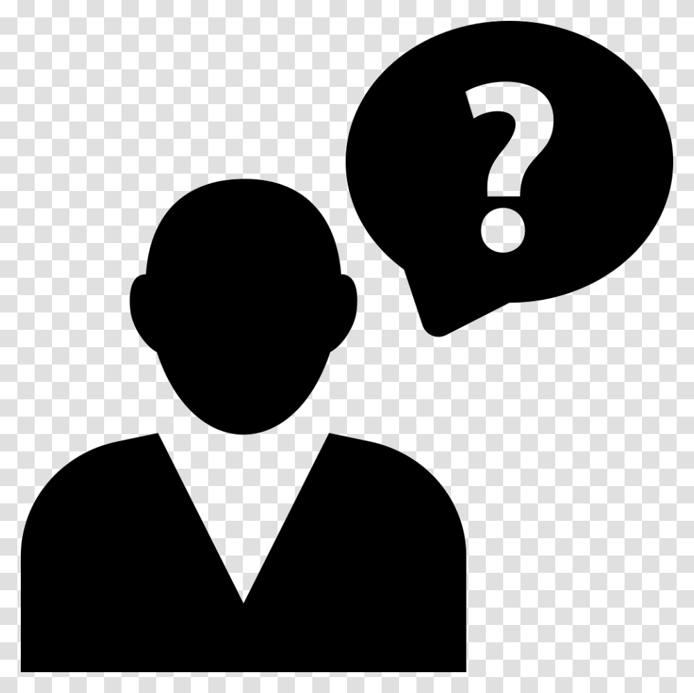 Human With Question Mark, Stencil, Silhouette, Face Transparent Png