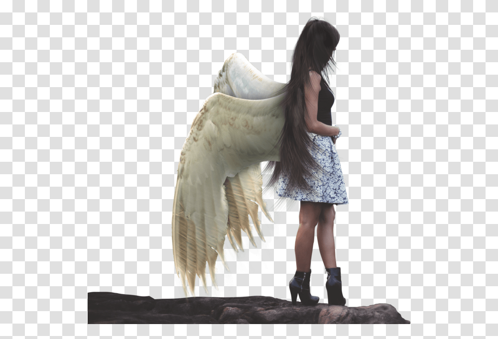 Humananimal Girl Bird Wings Mistic Fantasy Ftestickers Girl With Bird Wings, Person, Apparel Transparent Png