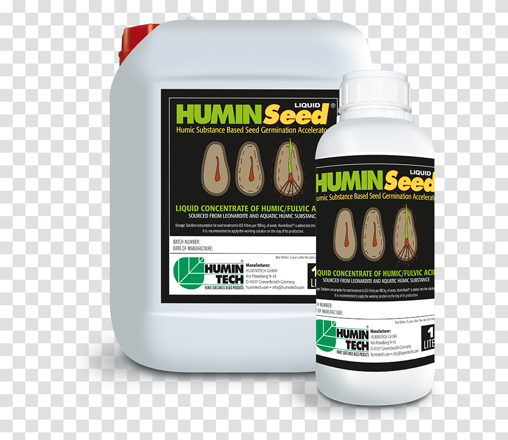Huminseed Liquid Humic Based Seed Germination Accelerator Momordica Charantia, Label, Beer, Alcohol Transparent Png