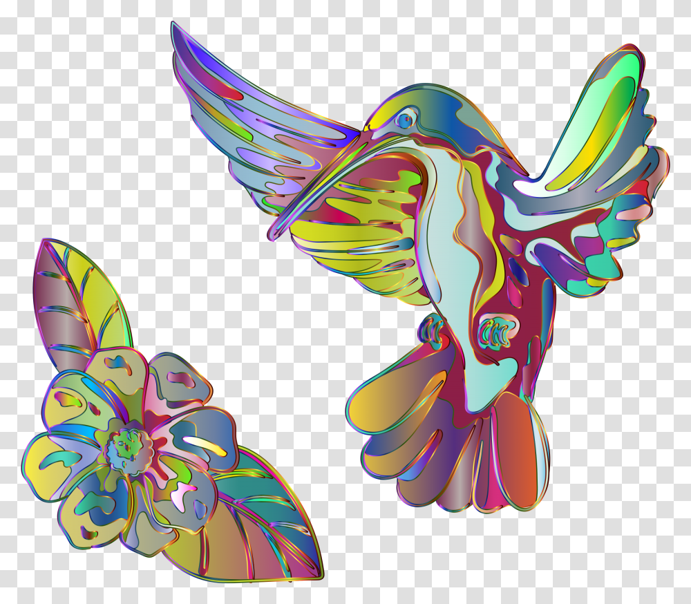 Humming Bird Flower Clipart Vector Royalty Free Stock Illustration, Pattern, Ornament, Floral Design Transparent Png