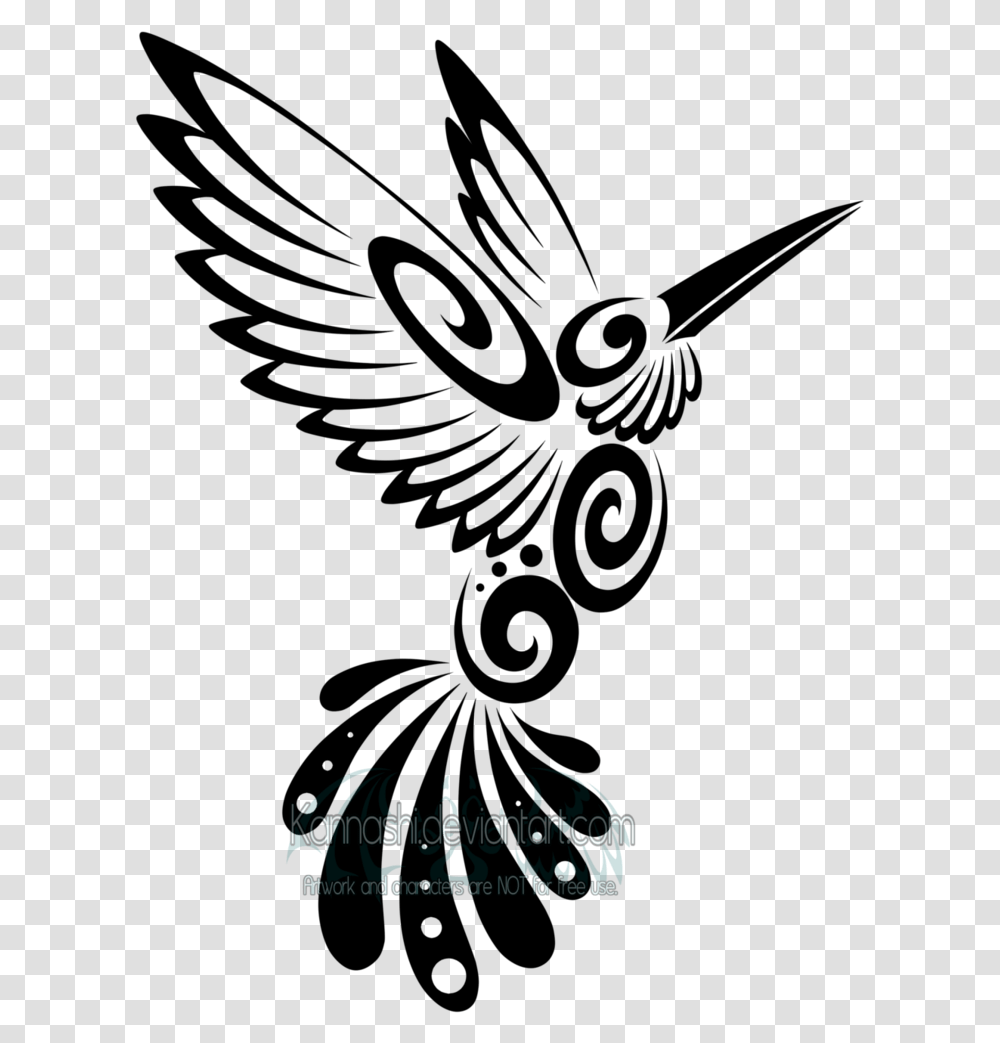 Hummingbird And Flower Banner Royalty Free Library Tribal Hummingbird Black And White Clipart, Outdoors, Nature, Night Transparent Png