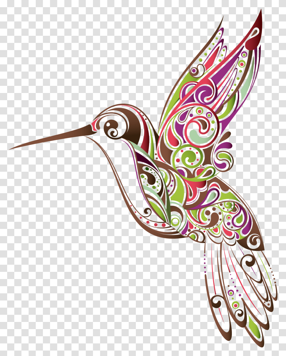 Hummingbird Clipart Colourful, Animal, Pattern Transparent Png