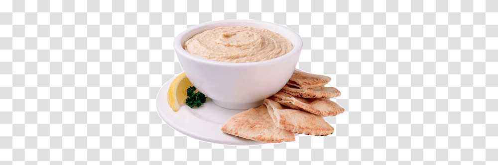 Hummus, Food, Bowl, Dip, Bread Transparent Png