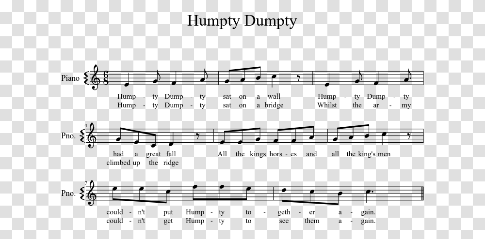 Humpty Dumpty Musical Score, Gray, World Of Warcraft Transparent Png