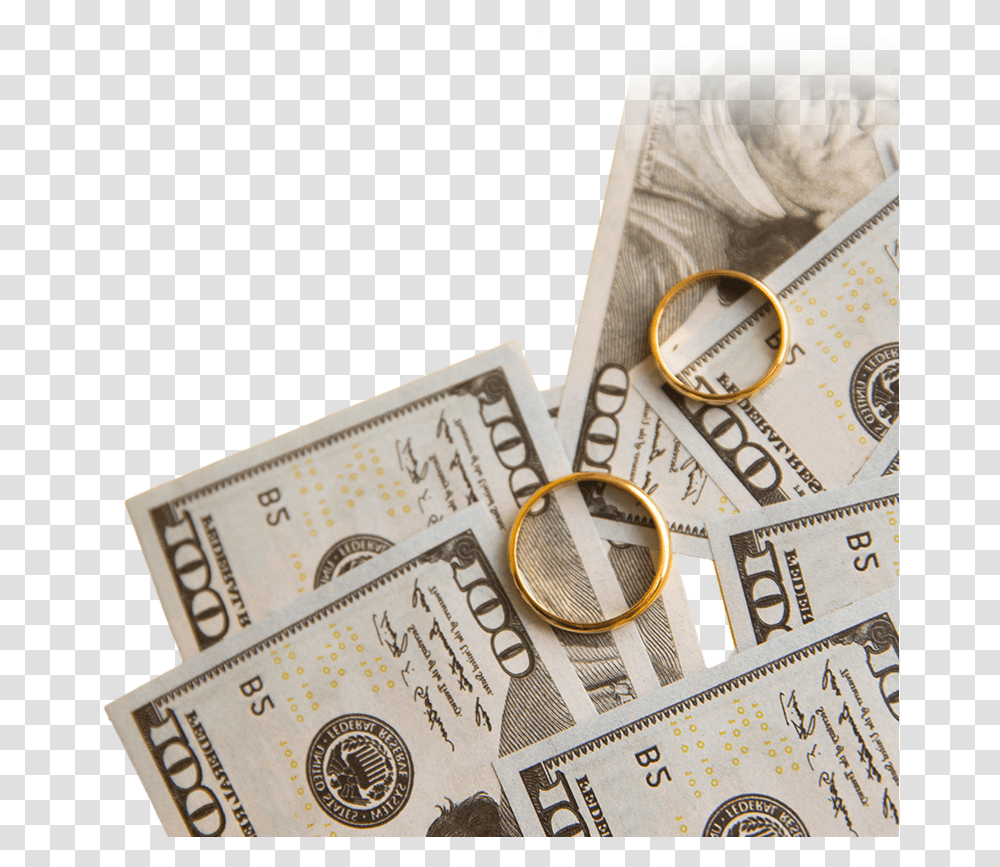 Hundred Dollar Bills And Wedding Rings Cash, Money, Wristwatch, Coin Transparent Png