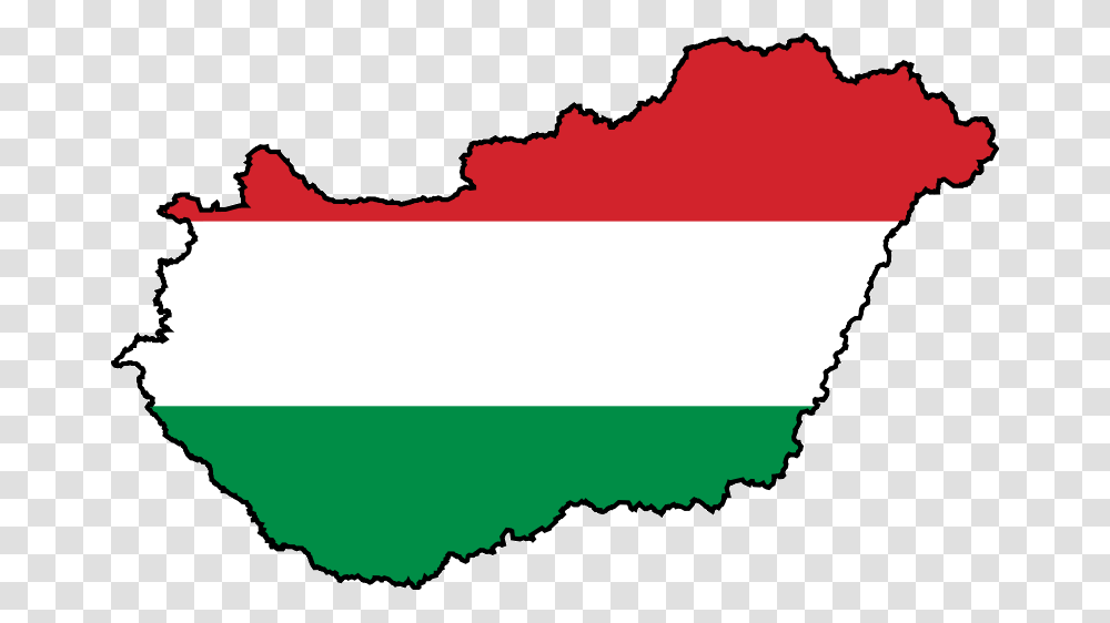 Hungary Flag Map Of Hungary With Flag, Plot, Diagram, Stain Transparent Png