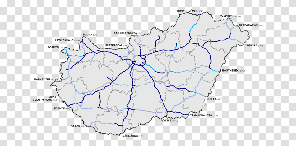 Hungary Motorway System 2018 08 21 M8 Autplya, Map, Diagram, Plot, Atlas Transparent Png