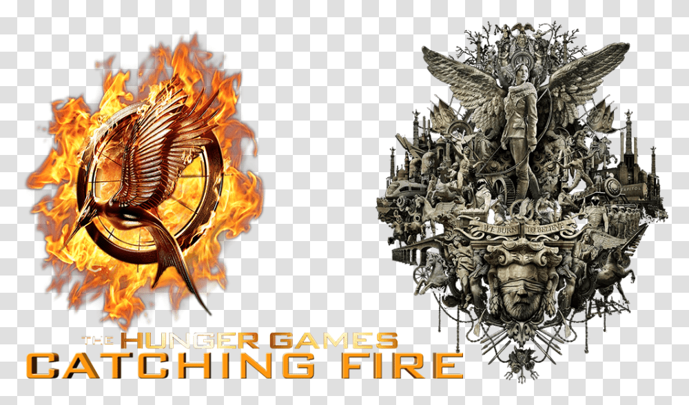 Hunger Games Catching Fire Logo Hunger Games Catching Fire, Bonfire, Flame, Statue Transparent Png