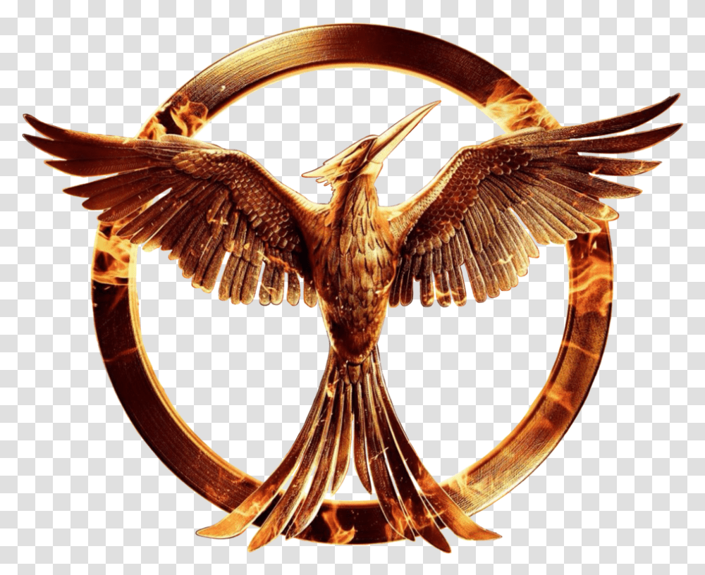 Hunger Games Logo Mockingjay, Bronze, Bird, Animal, Eagle Transparent Png