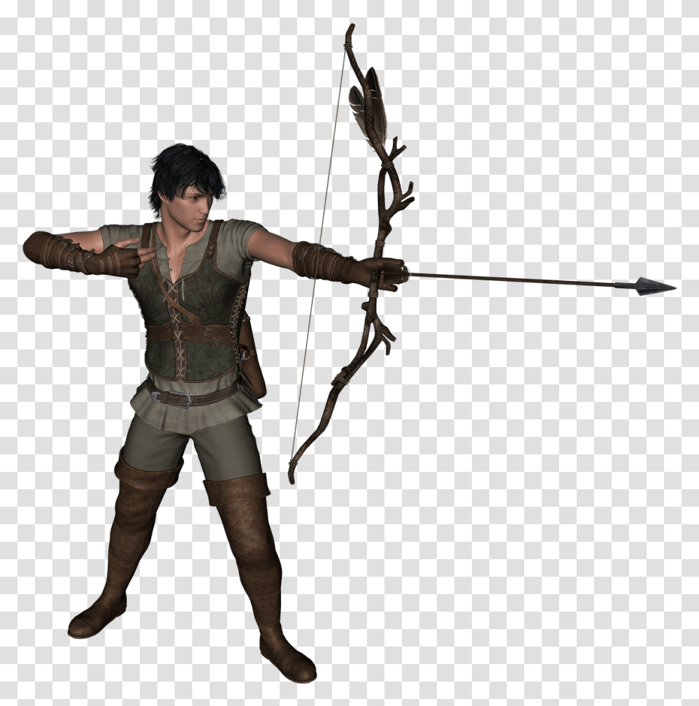 Hunter Bow And Arrow, Person, Human, Archery, Sport Transparent Png