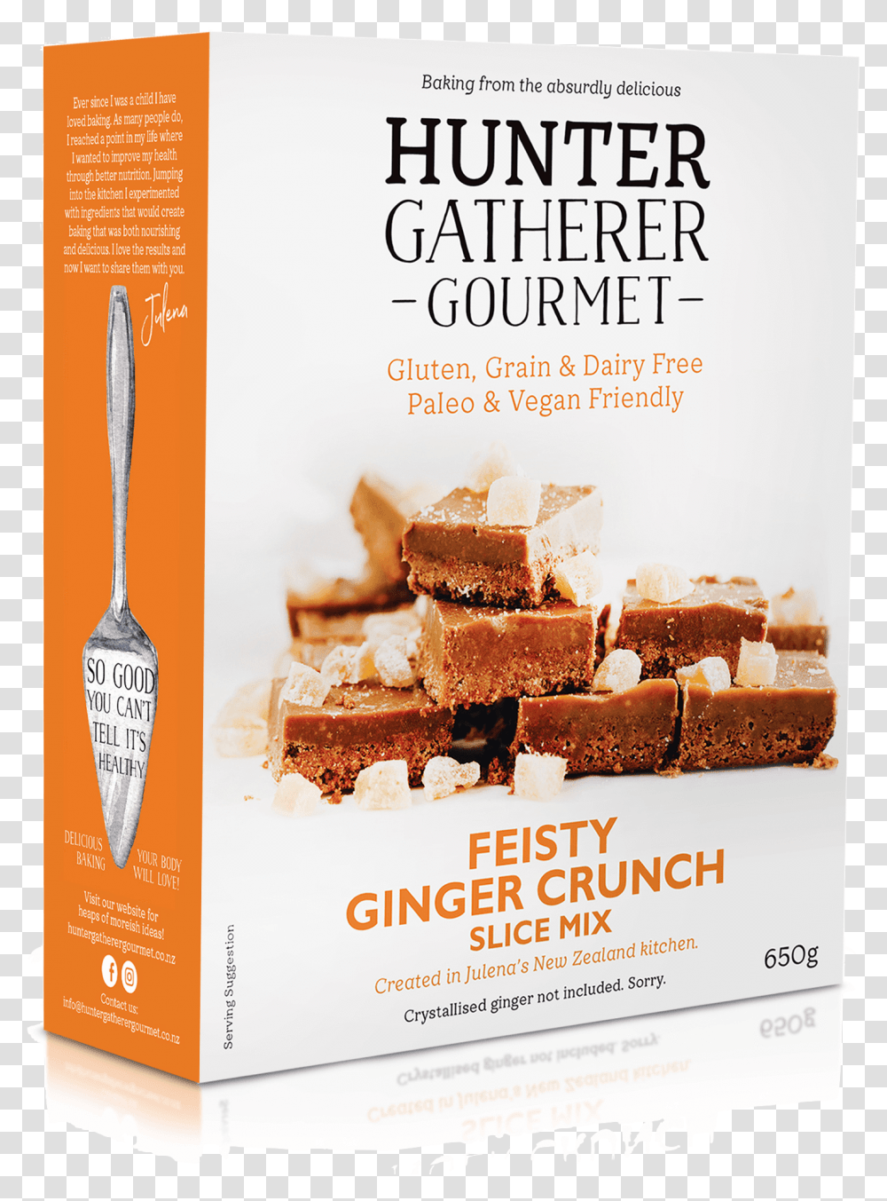 Hunter Gatherer Feisty Ginger Crunch Slice Baking Mix 650g Chocolate, Fudge, Dessert, Food, Cocoa Transparent Png